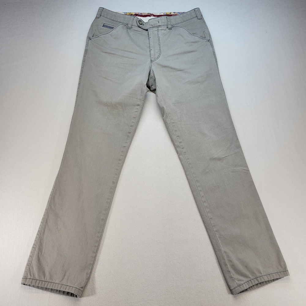 Meyer Chicago Trousers Mens 32x31 Gray Modern Fit Cotton Stretch Chino Pants
